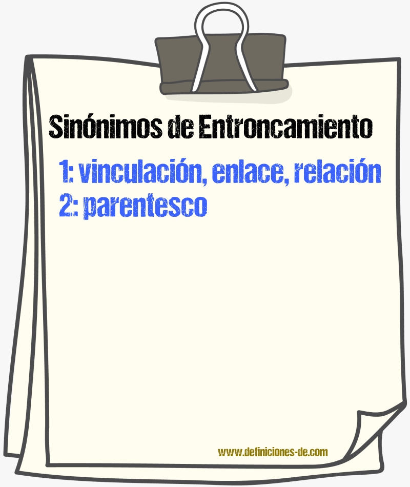 Sinnimos de entroncamiento