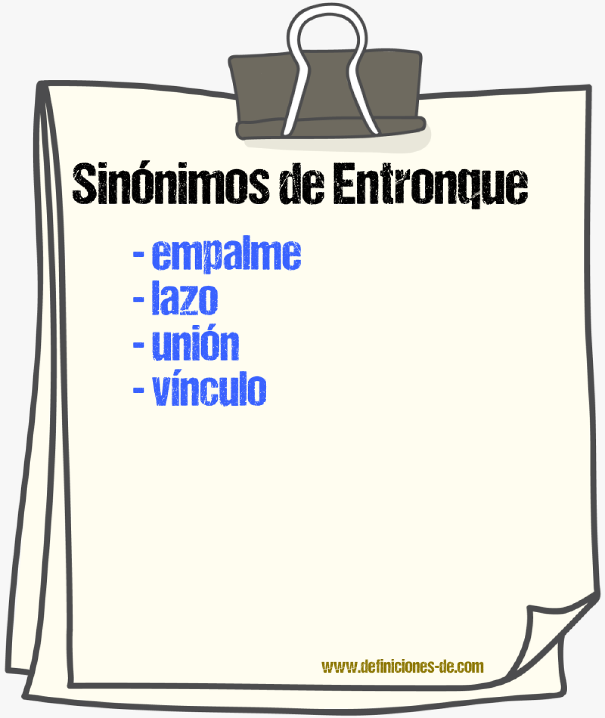 Sinnimos de entronque