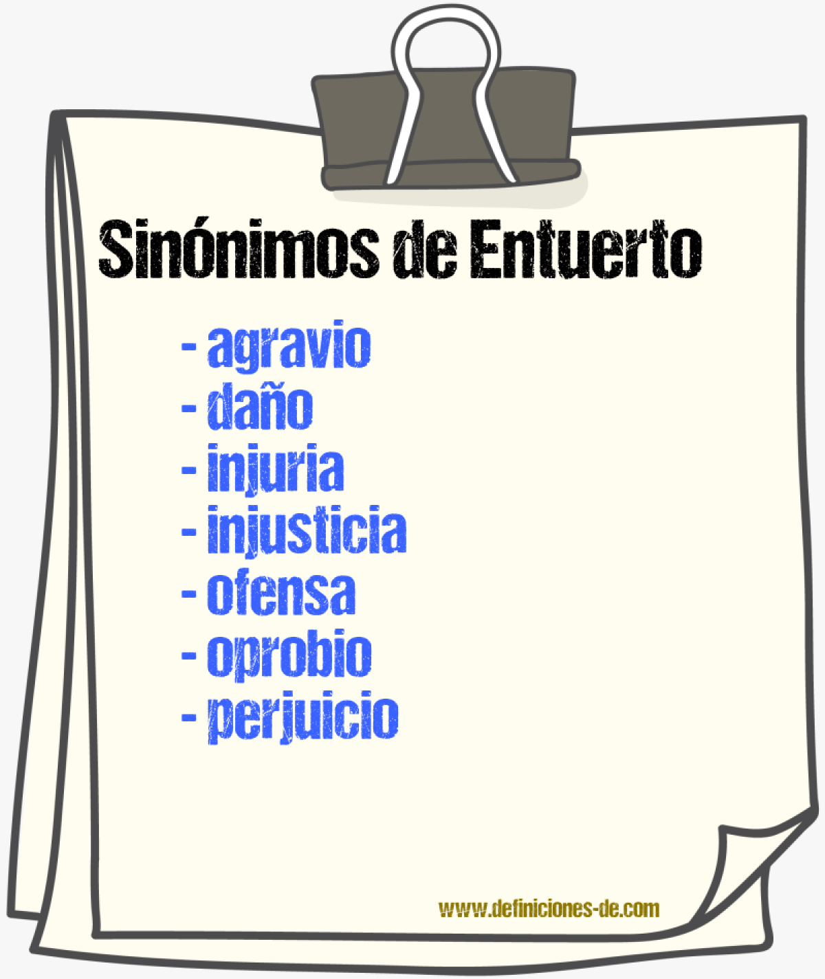 Sinnimos de entuerto