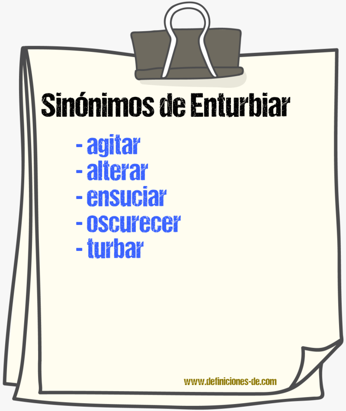 Sinnimos de enturbiar