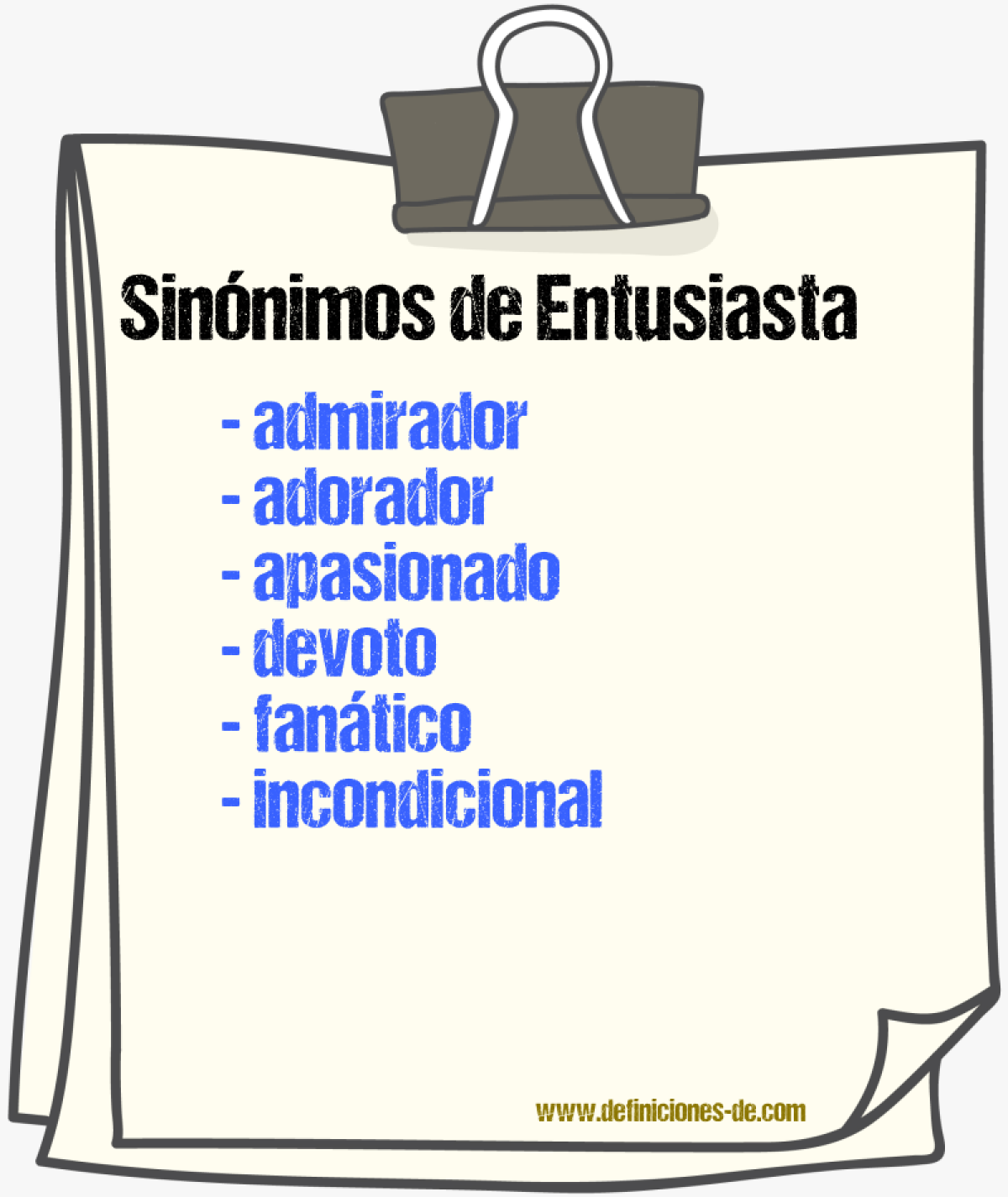 Sinnimos de entusiasta