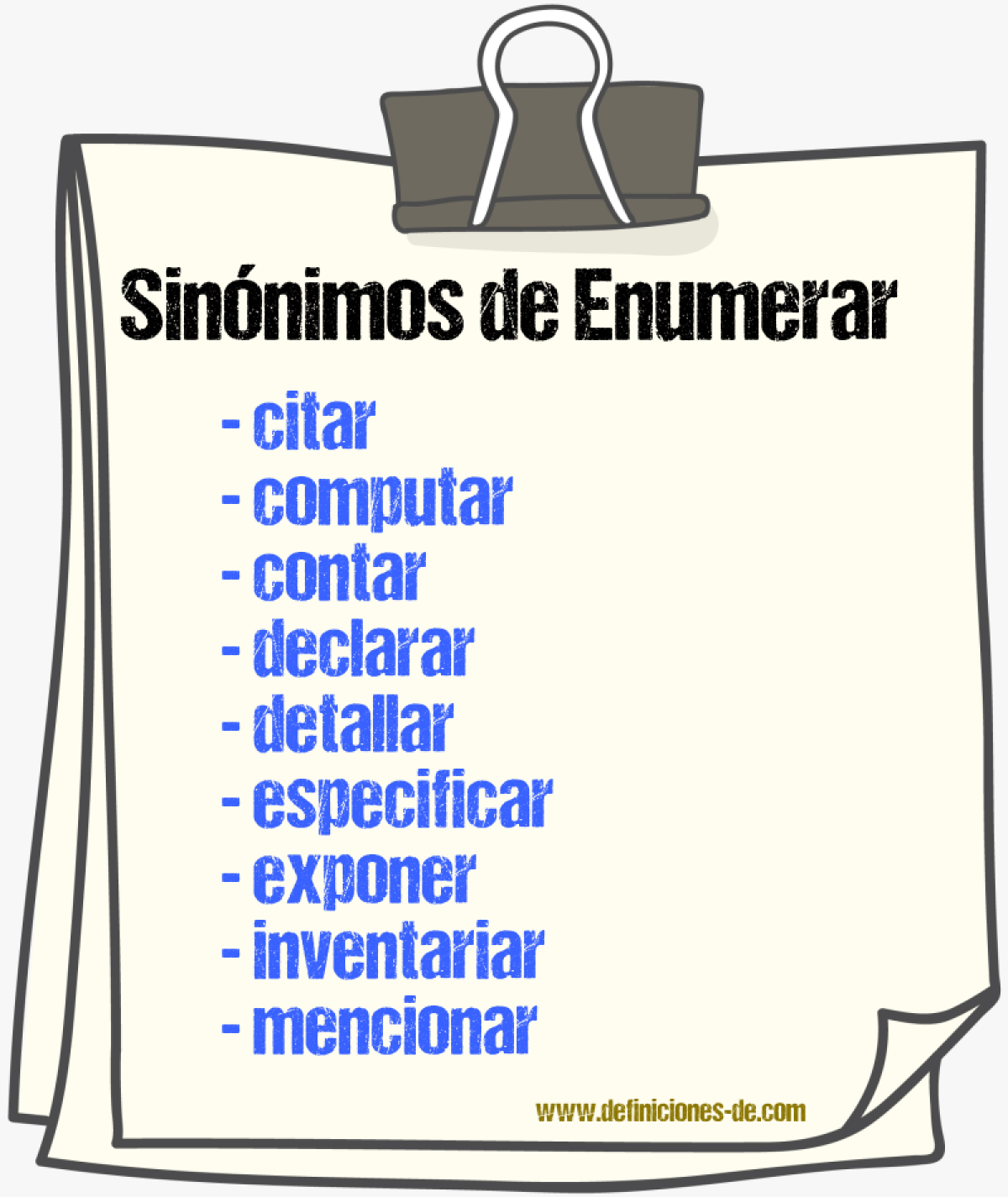 Sinnimos de enumerar