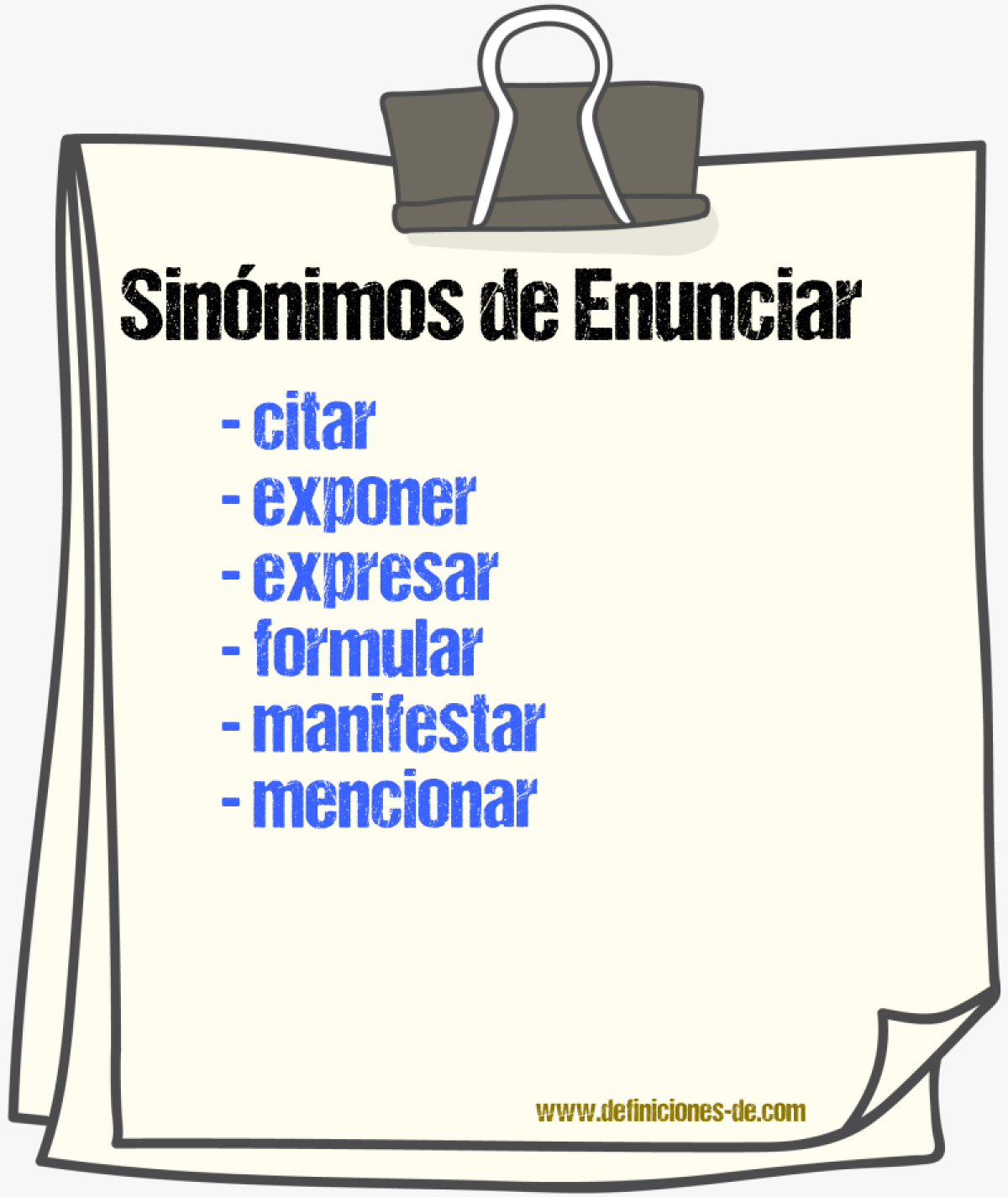 Sinnimos de enunciar