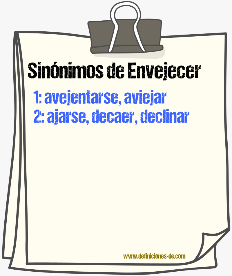 Sinnimos de envejecer