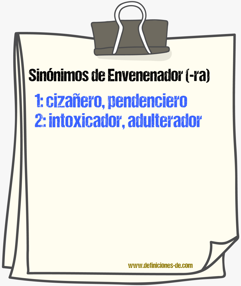 Sinnimos de envenenador