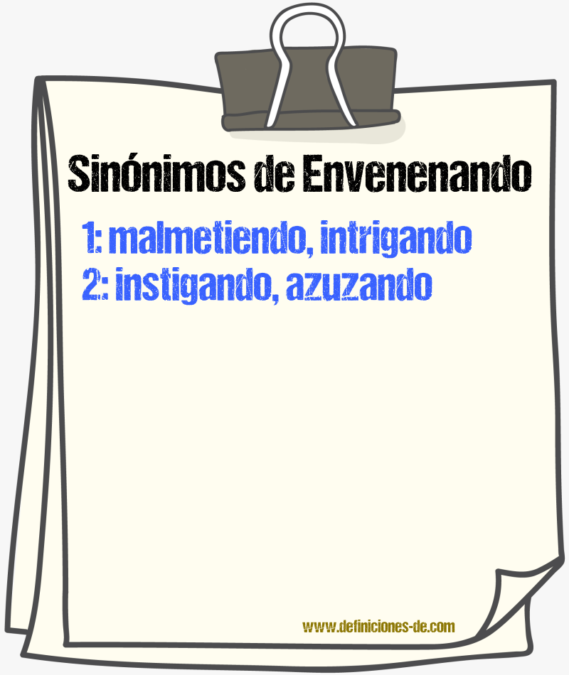 Sinónimos de envenenando