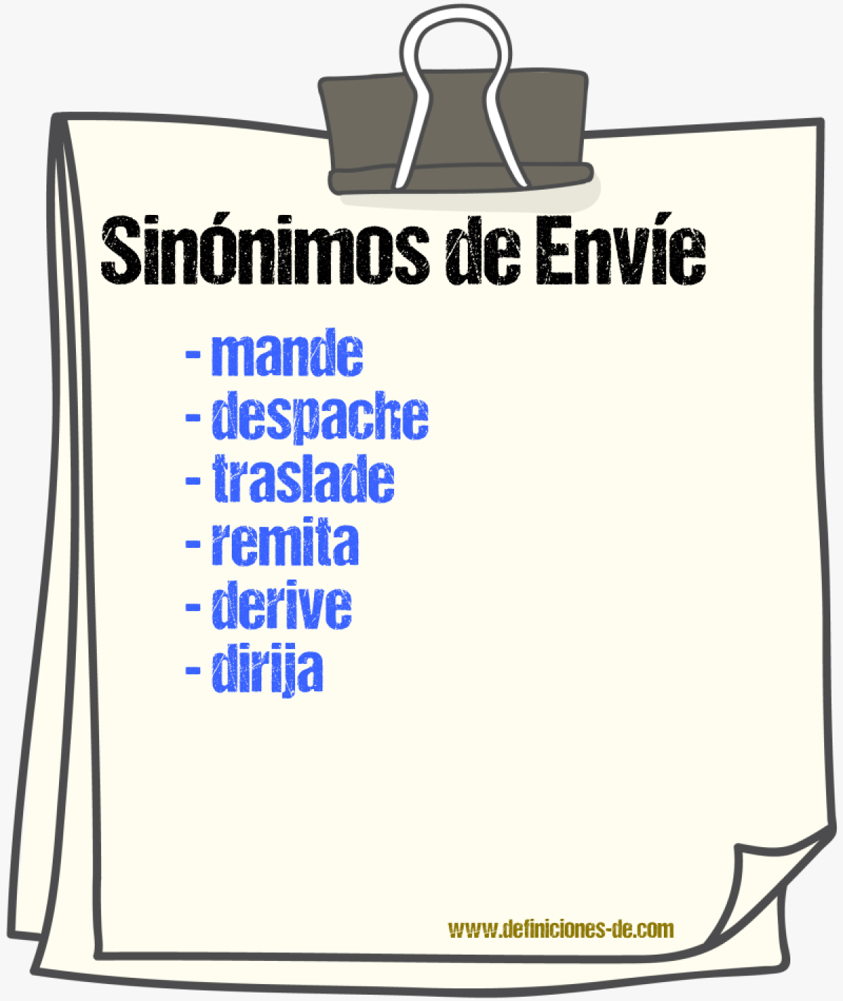 Sinónimos de envíe