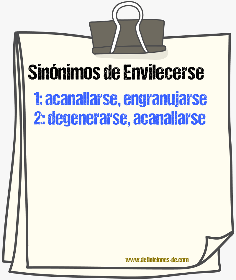 Sinnimos de envilecerse