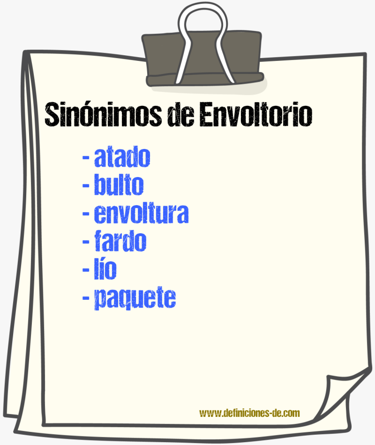 Sinnimos de envoltorio