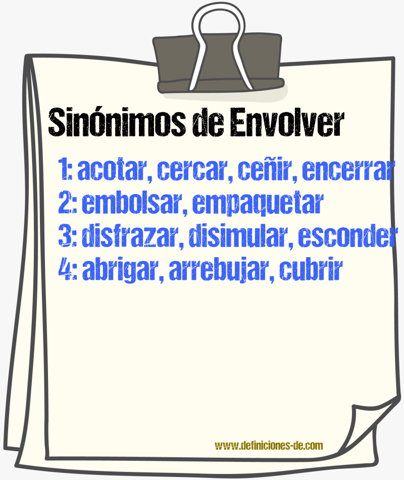 Sinnimos de envolver