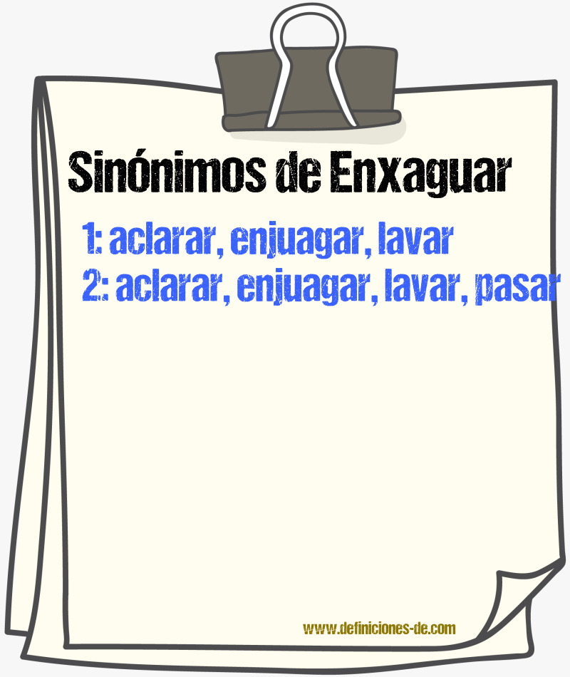 Sinónimos de enxaguar