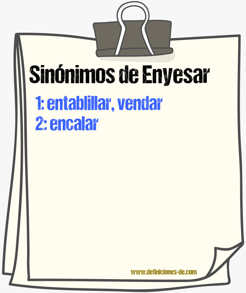 Sinnimos de enyesar