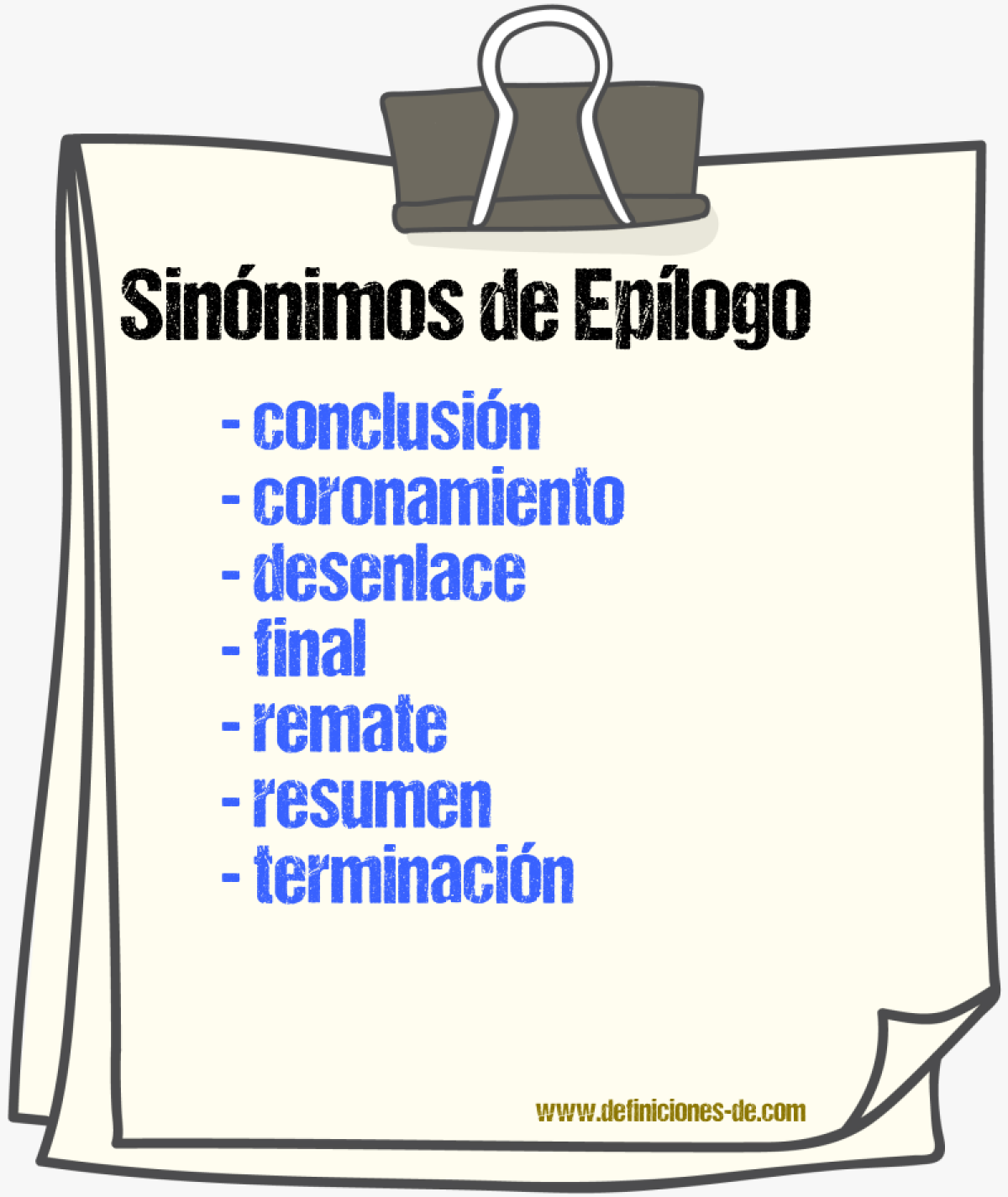 Sinnimos de eplogo