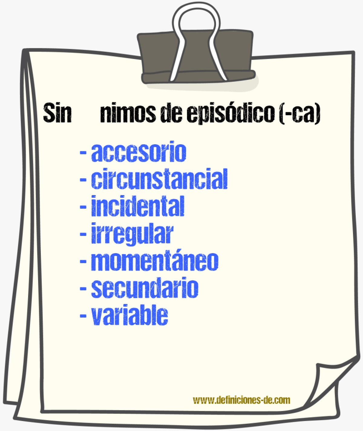 Sinnimos de episdico