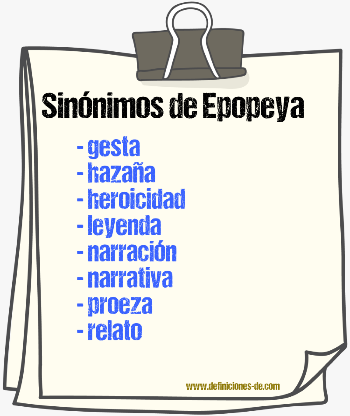 Sinnimos de epopeya