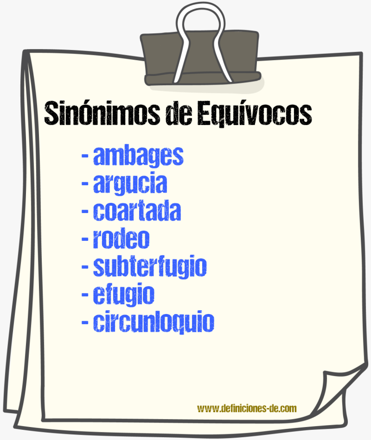 Sinnimos de equvocos