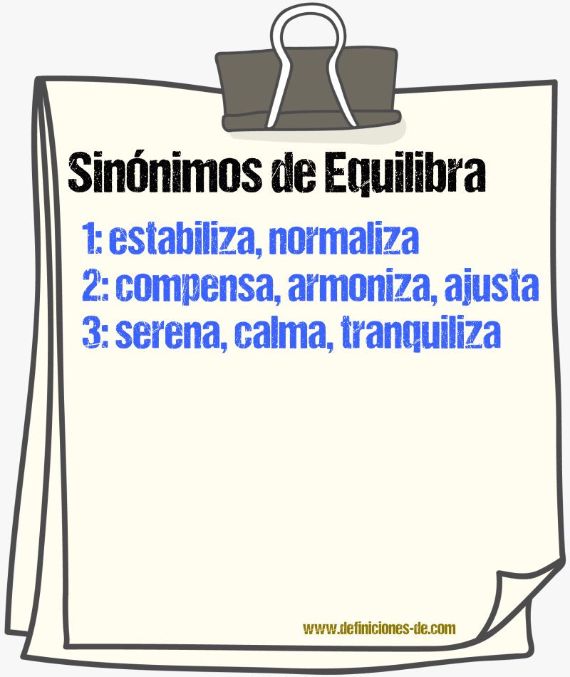 Sinónimos de equilibra
