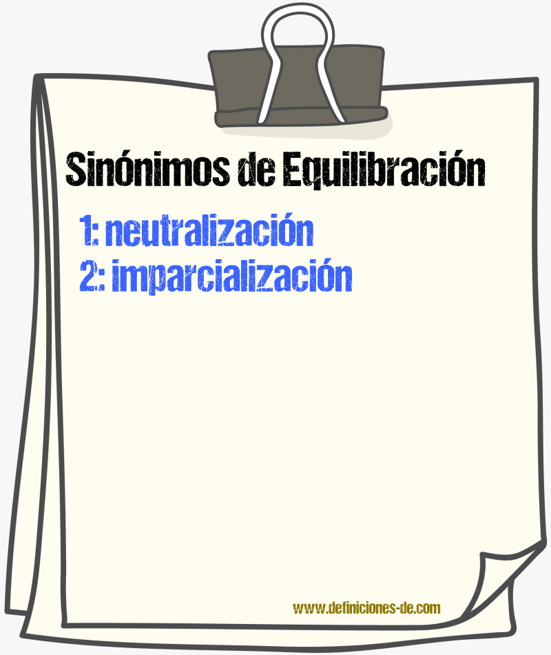 Sinónimos de equilibración
