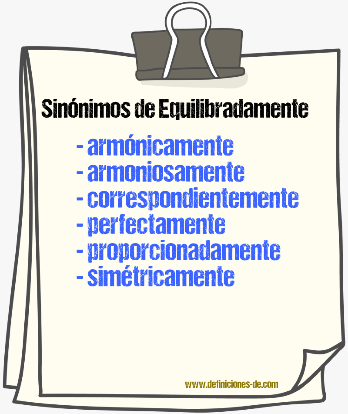 Sinnimos de equilibradamente