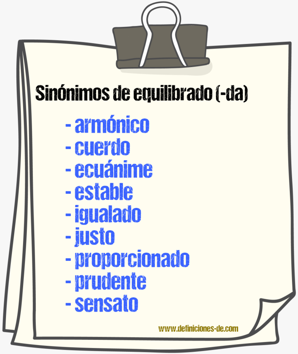 Sinnimos de equilibrado