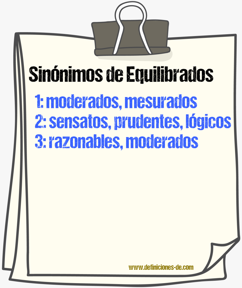 Sinónimos de equilibrados