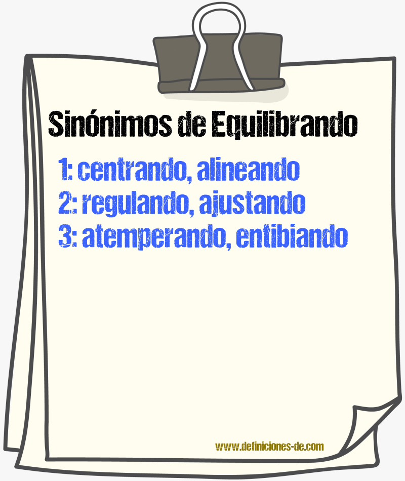 Sinónimos de equilibrando