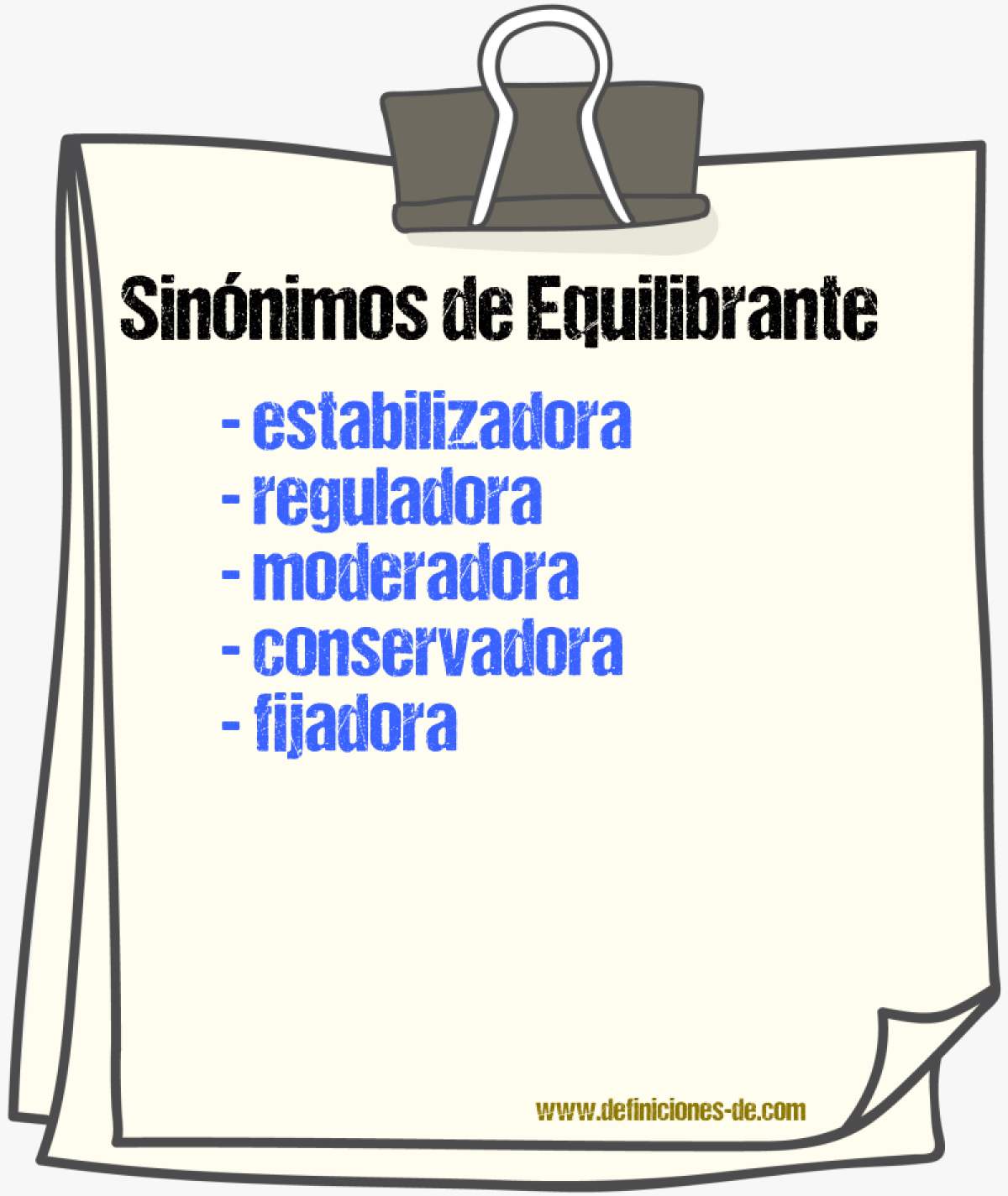 Sinónimos de equilibrante