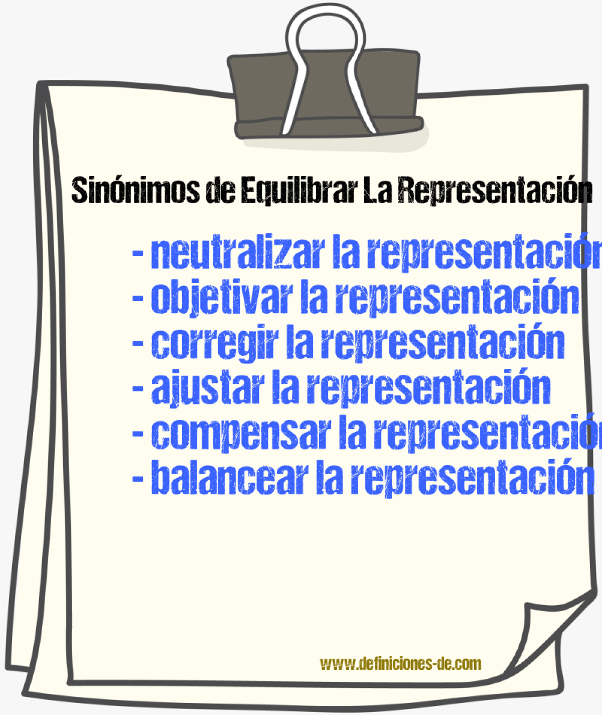 Sinónimos de equilibrar la representación