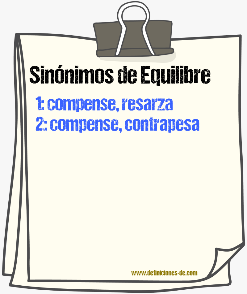 Sinónimos de equilibre