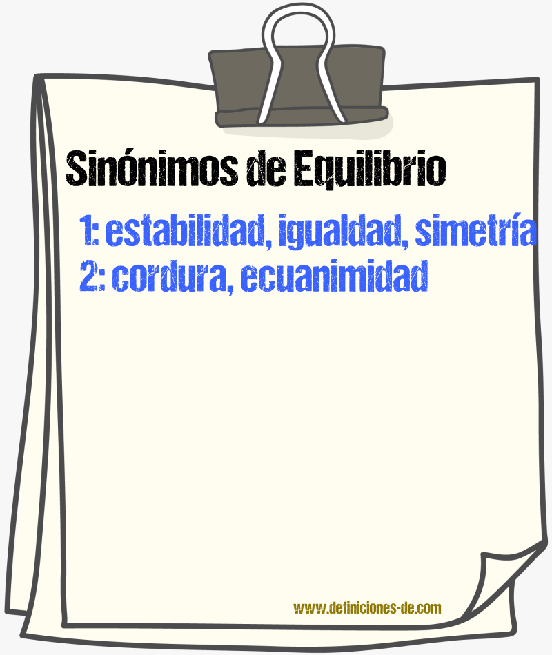 Sinnimos de equilibrio