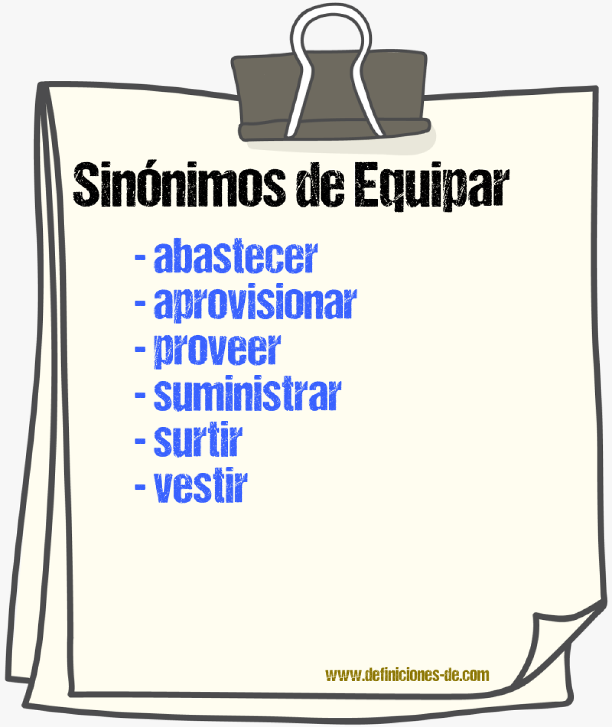 Sinnimos de equipar