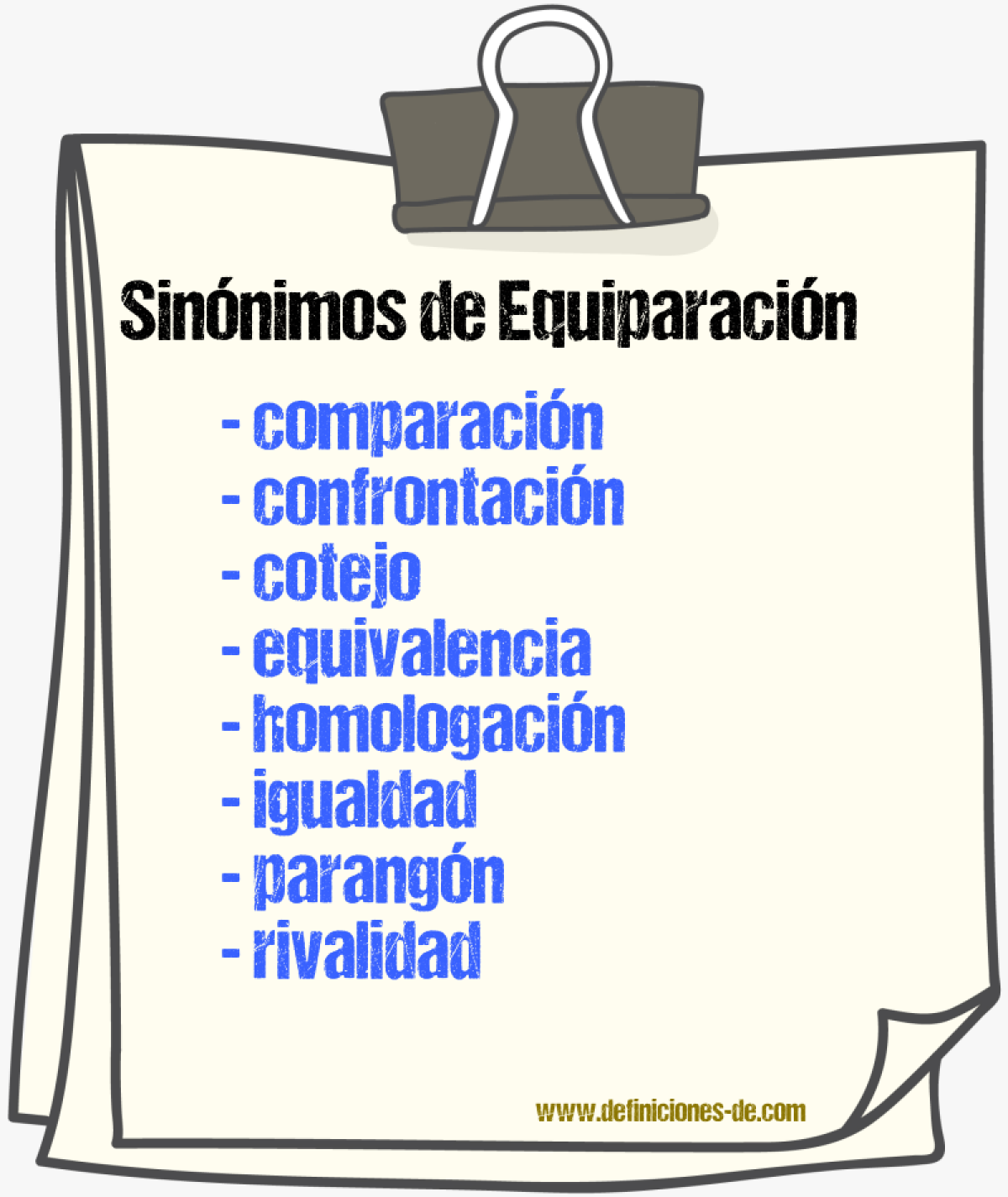 Sinnimos de equiparacin