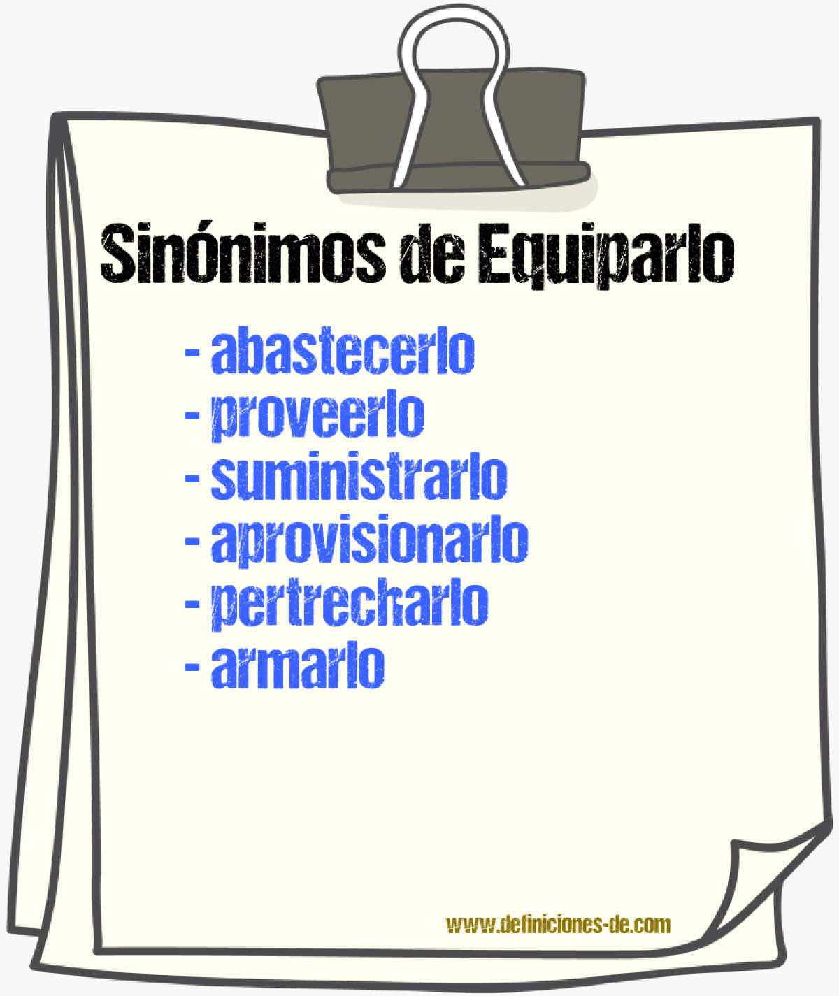 Sinónimos de equiparlo