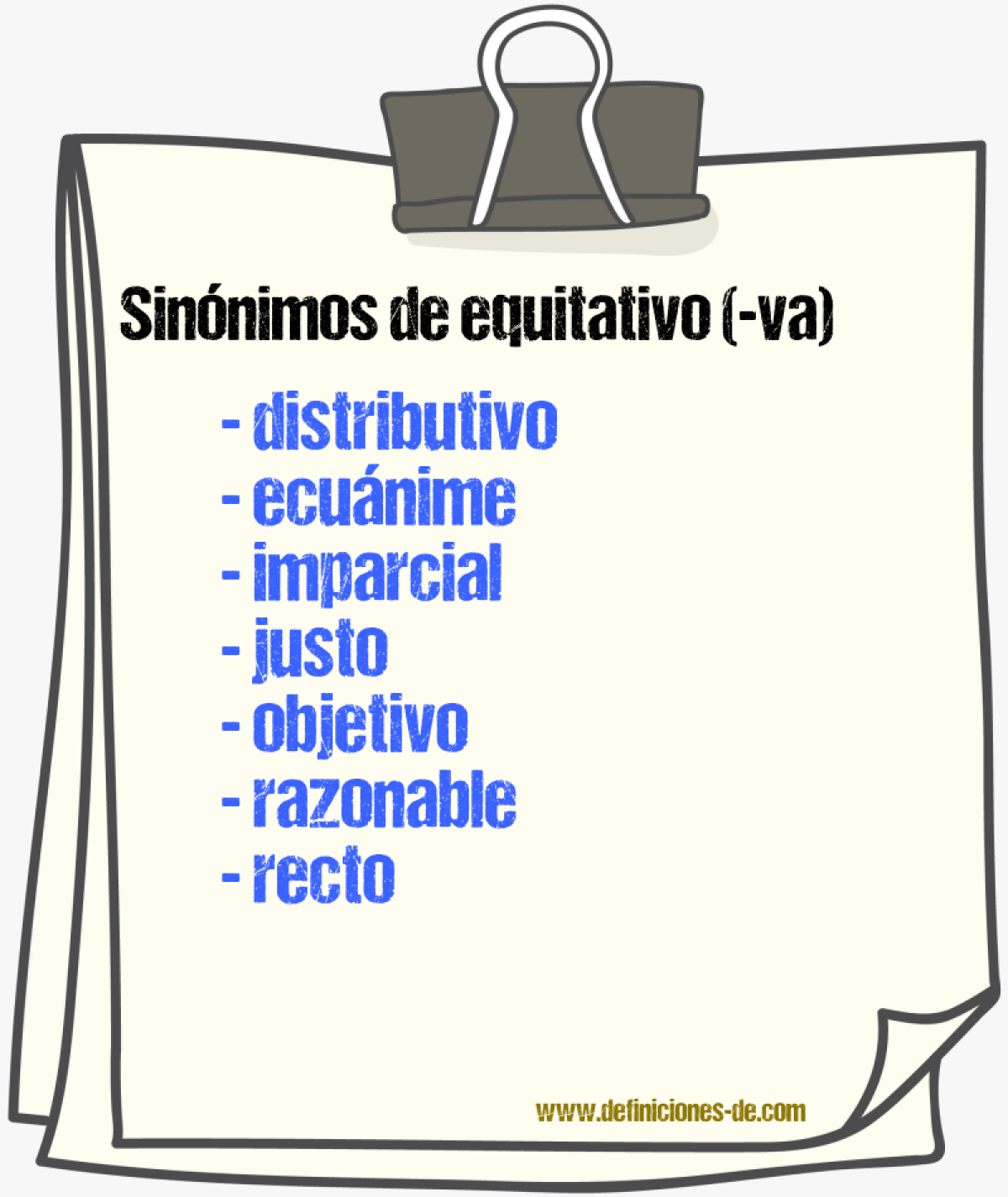 Sinnimos de equitativo