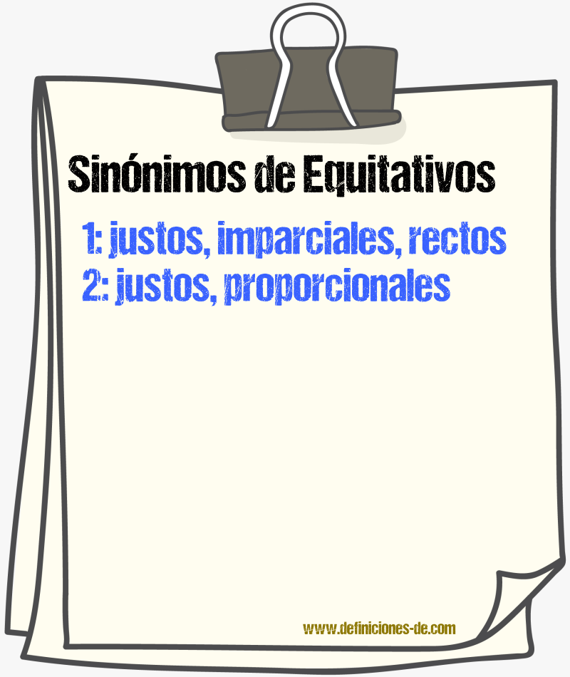 Sinónimos de equitativos