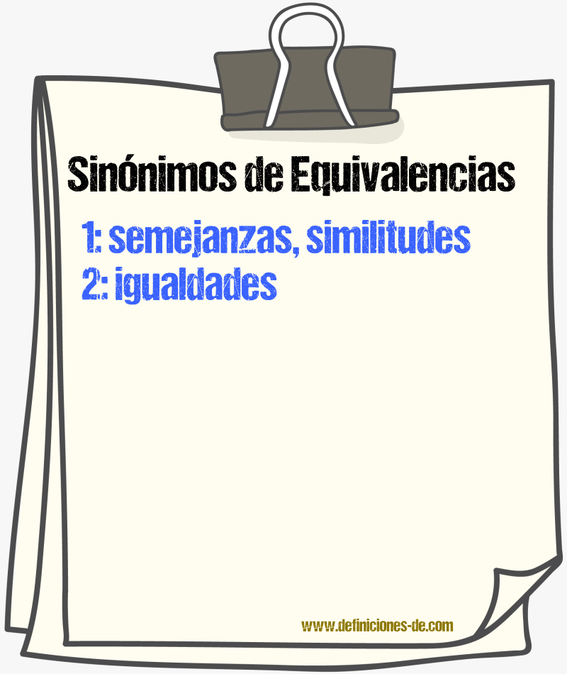 Sinónimos de equivalencias