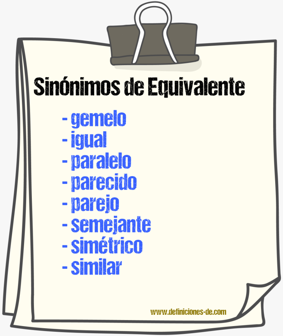 Sinnimos de equivalente