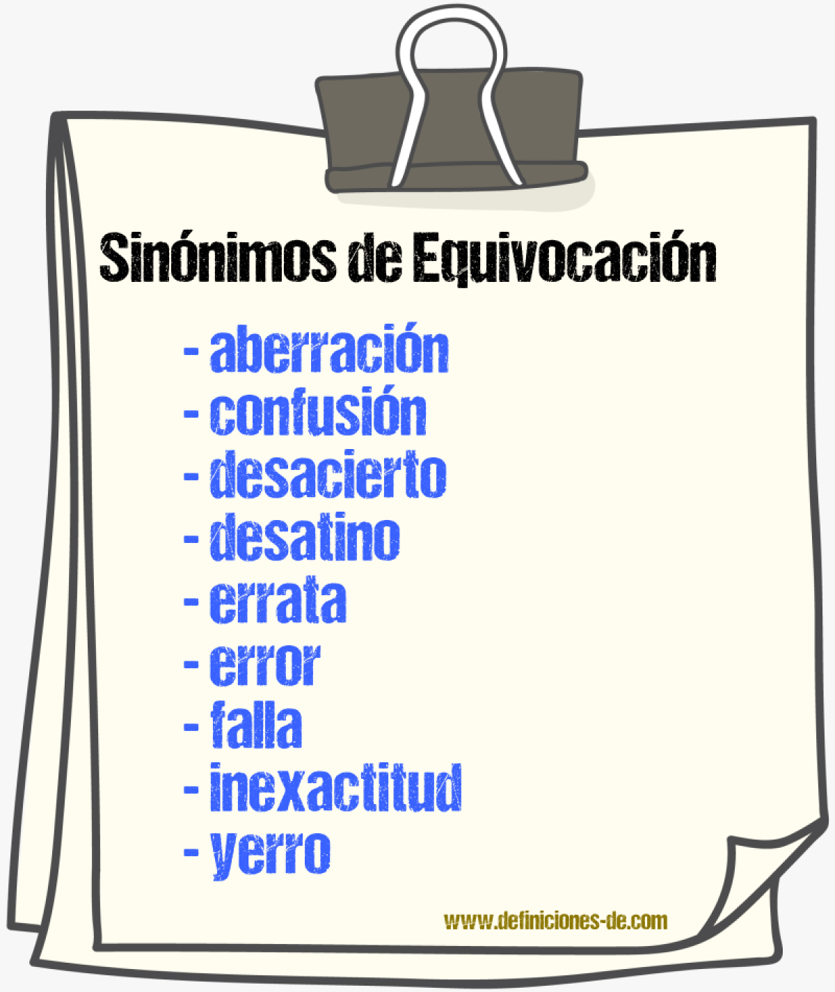 Sinnimos de equivocacin