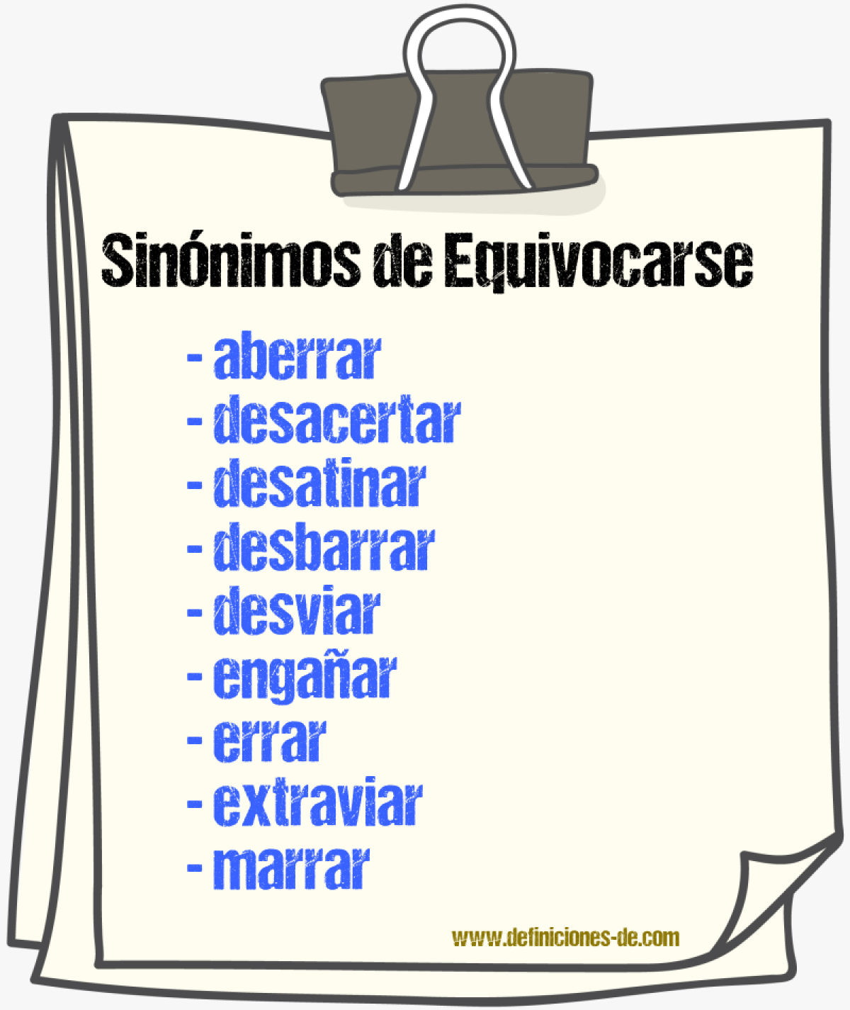 Sinnimos de equivocarse