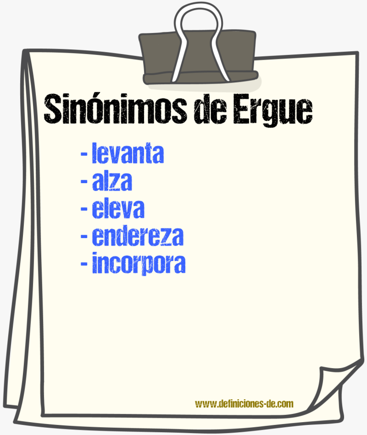 Sinónimos de ergue