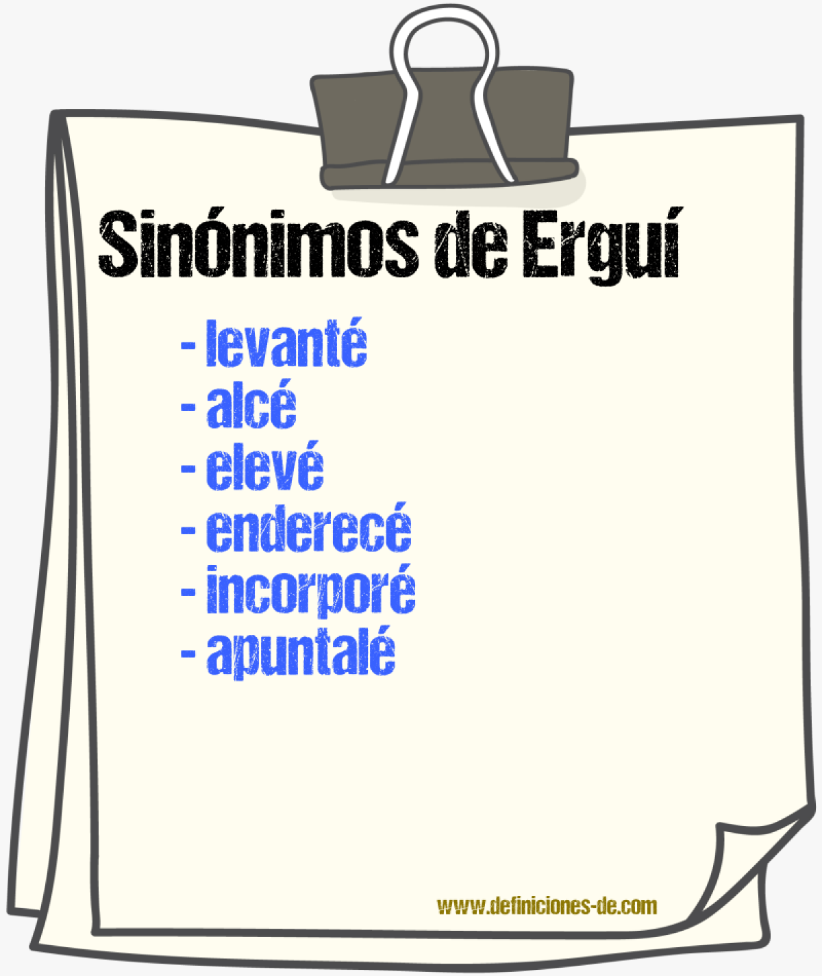 Sinónimos de erguí
