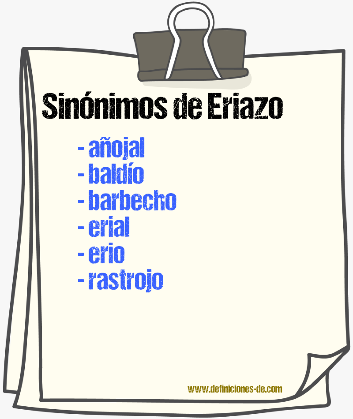 Sinnimos de eriazo