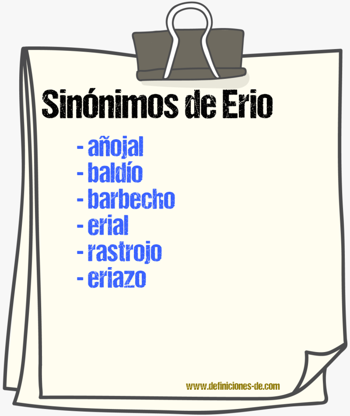 Sinnimos de erio