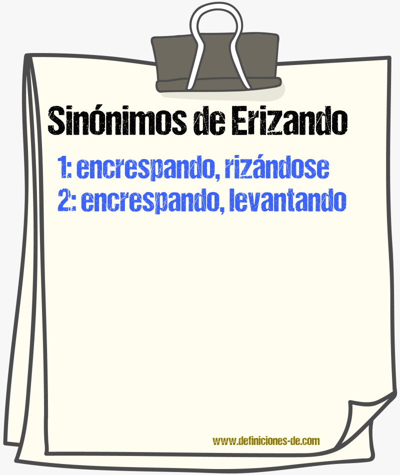 Sinónimos de erizando