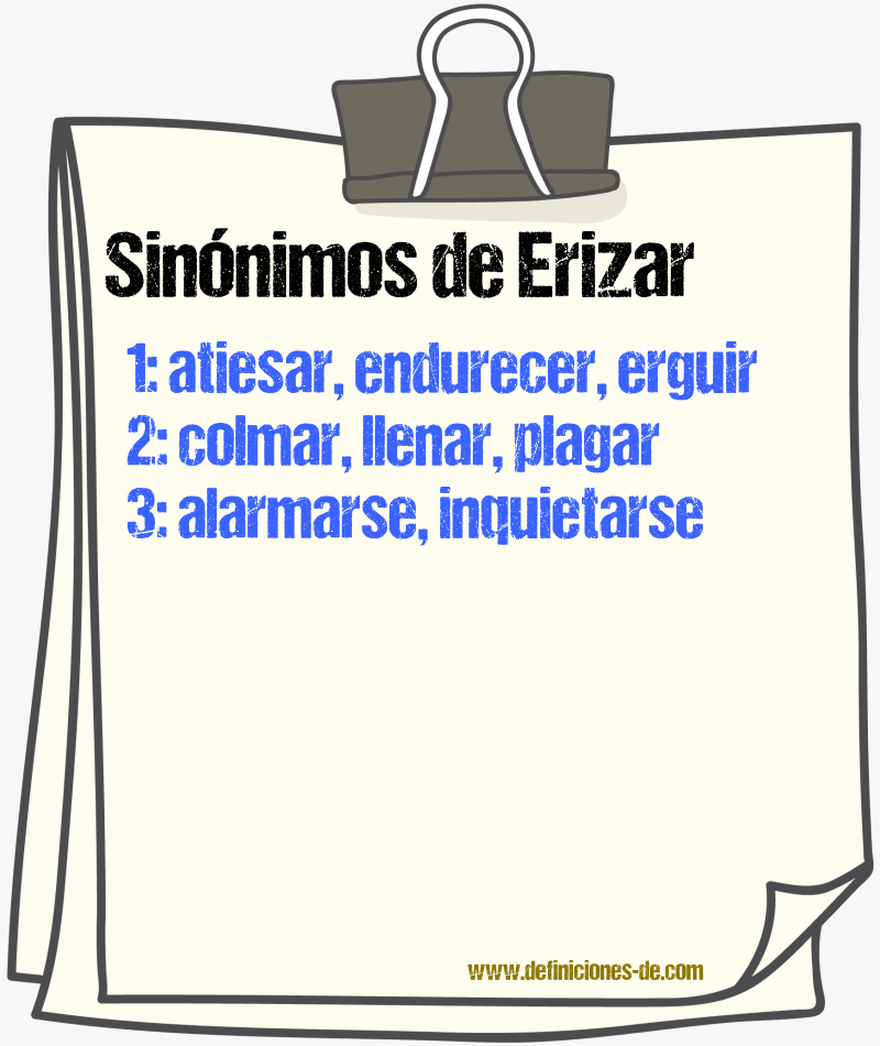 Sinnimos de erizar