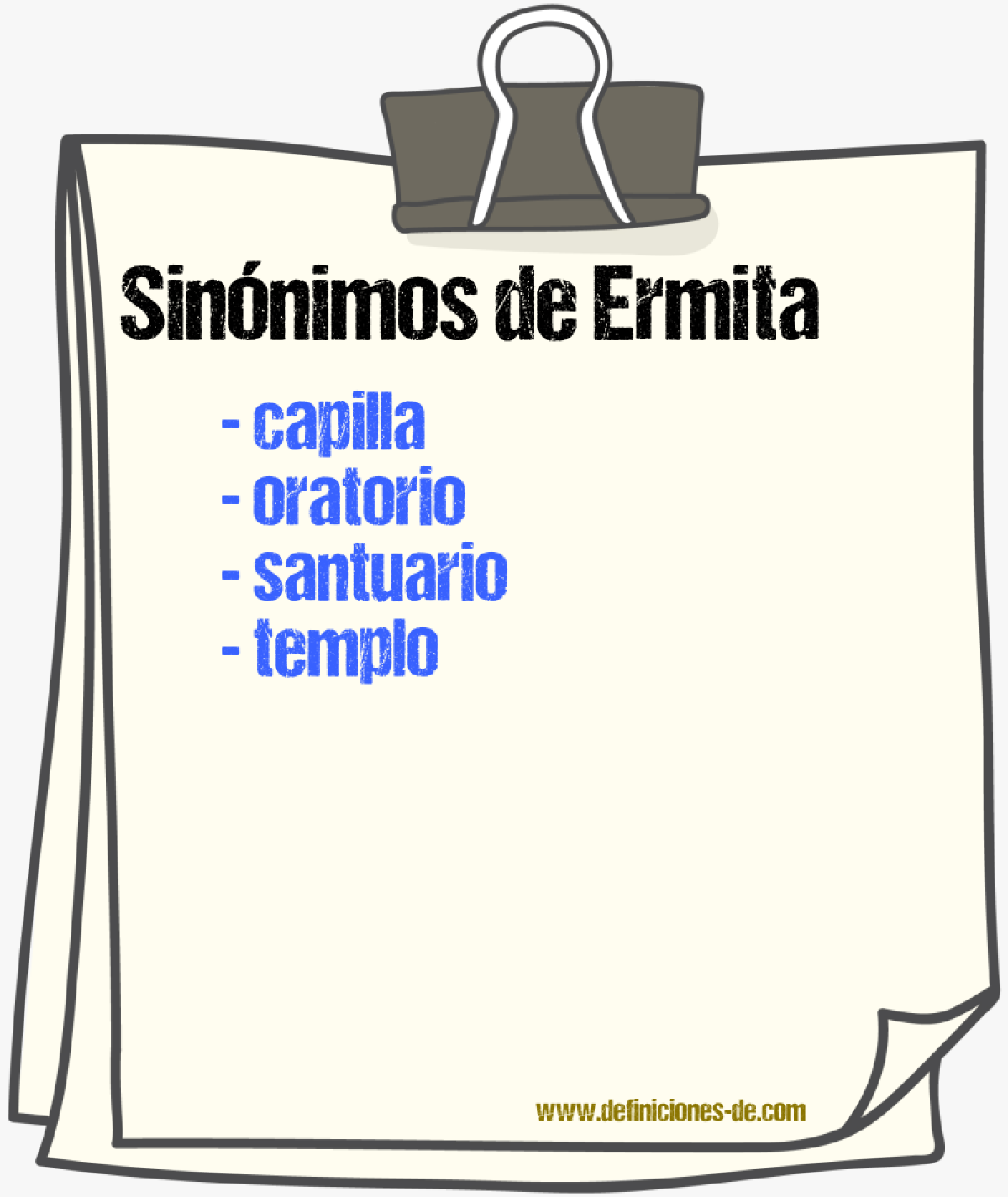 Sinnimos de ermita