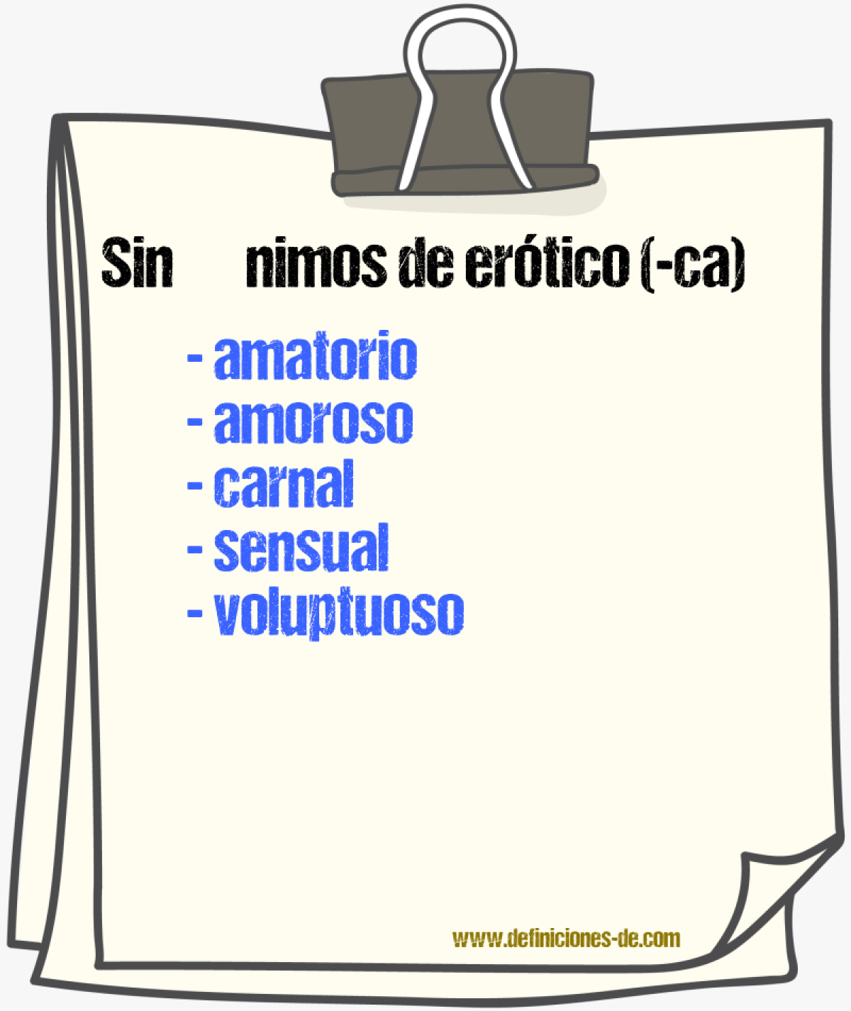 Sinnimos de ertico