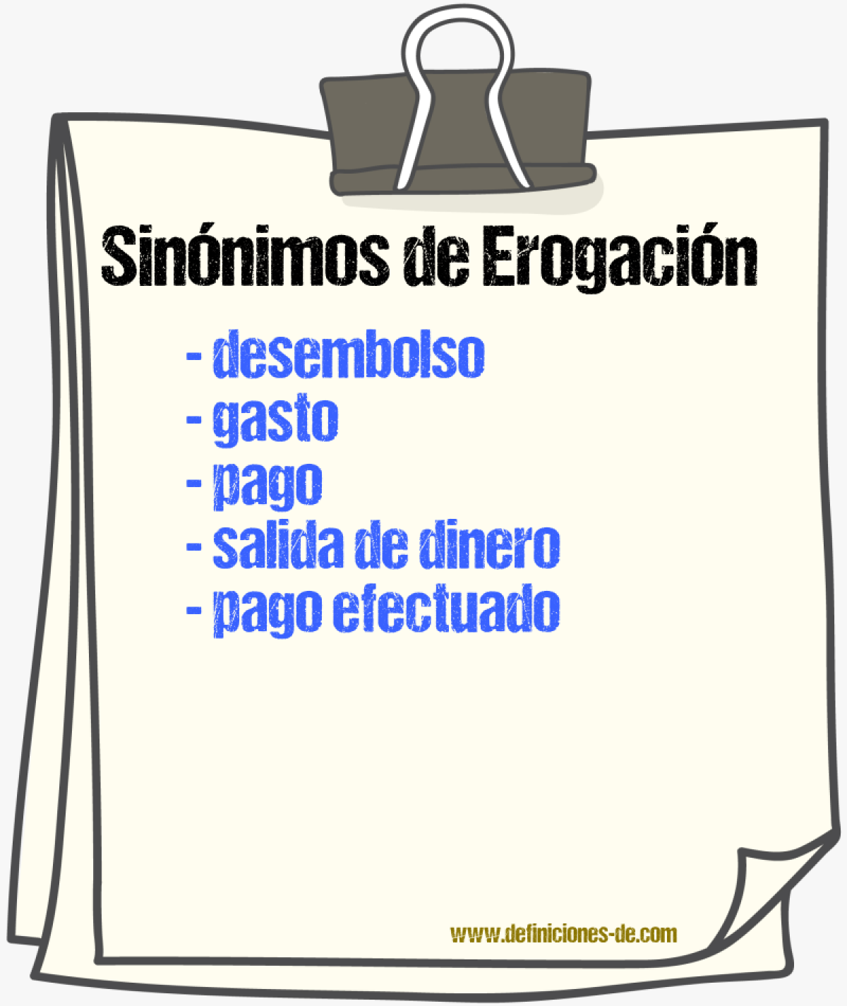 Sinónimos de erogación