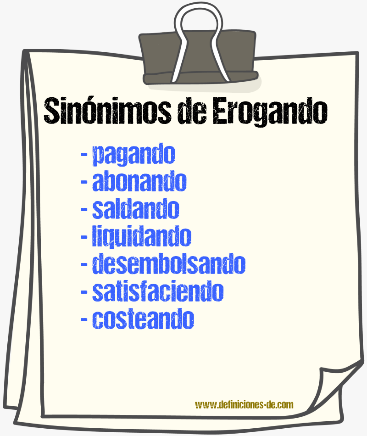 Sinónimos de erogando