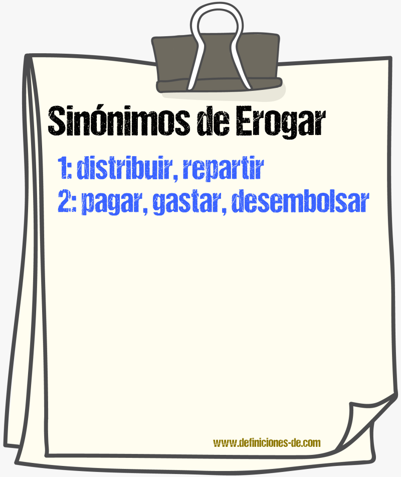 Sinnimos de erogar